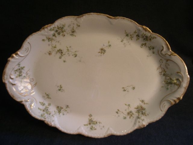 Theodore Haviland Floral Motif Medium Oval Serving Platter, Schleiger #150-24, Blank 130 Theodore Haviland Floral Motif Medium Oval Serving Platter, Schleiger #150-24, Blank 130