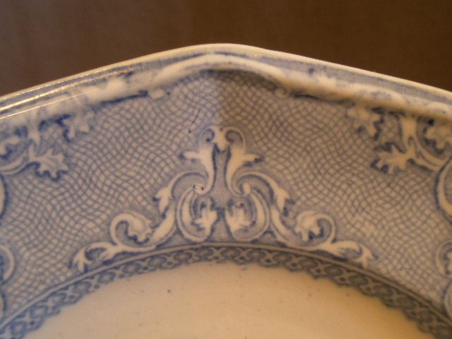 Wood & Challinor Blue Transfer-ware "Patras" Pattern Ironstone Plate Wood & Challinor Blue Transfer-ware "Patras" Pattern Ironstone Plate