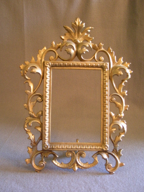 Vintage Art Nouveau Iron Vanity Picture/Mirror Frame w/Easel Vintage Art Nouveau Iron Vanity Picture/Mirror Frame w/Easel