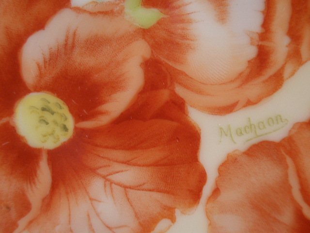 P L Bavaria Cabinet Plate w/Transfer Orange Poppy Blossoms Motif P L Bavaria Cabinet Plate w/Transfer Orange Poppy Blossoms Motif