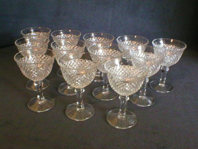 Set of 12 - Clear English Hobnail Champagne/Tall Sherbets Set of 12 - Clear English Hobnail Champagne/Tall Sherbets