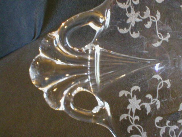 Fostoria Etched "Navarre" Oval Handled Cake Plate Fostoria Etched "Navarre" Oval Handled Cake Plate