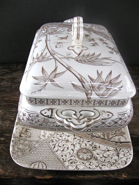 Vintage Brown Transferware Soup Tureen Vintage Brown Transferware Soup Tureen