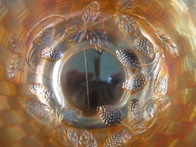 Vintage Fenton Carnival Basket Weave Candy Dish Vintage Fenton Carnival Basket Weave Candy Dish