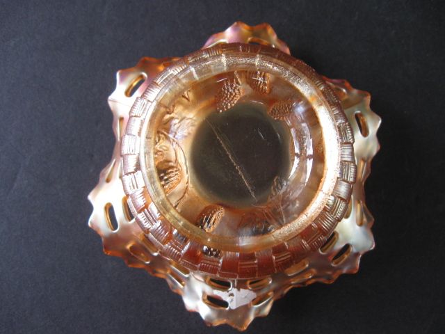 Vintage Fenton Carnival Basket Weave Candy Dish Vintage Fenton Carnival Basket Weave Candy Dish
