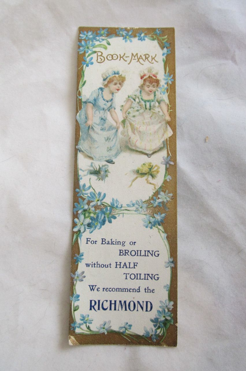 Antique "Richmond Range" Advertising Book Mark Circa 1900 Antique "Richmond Range" Advertising Book Mark Circa 1900