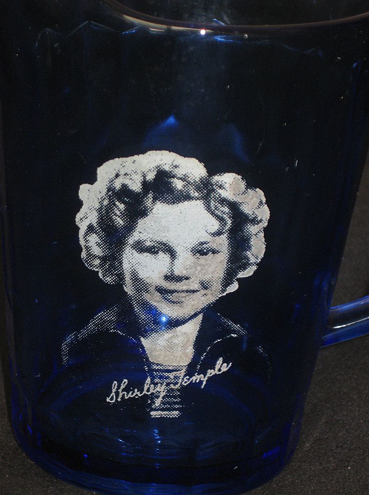 Vintage Atlas Glass Circa 1930's Cobalt Blue "Shirley Temple" Cream Pitcher Vintage Atlas Glass Circa 1930's Cobalt Blue "Shirley Temple" Cream Pitcher