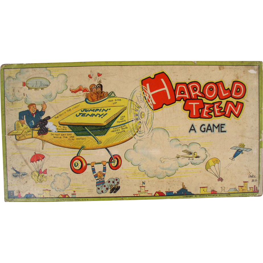 HAROLD TEEN 1920's Comic Strip Character Board Game from cali4nigrl on