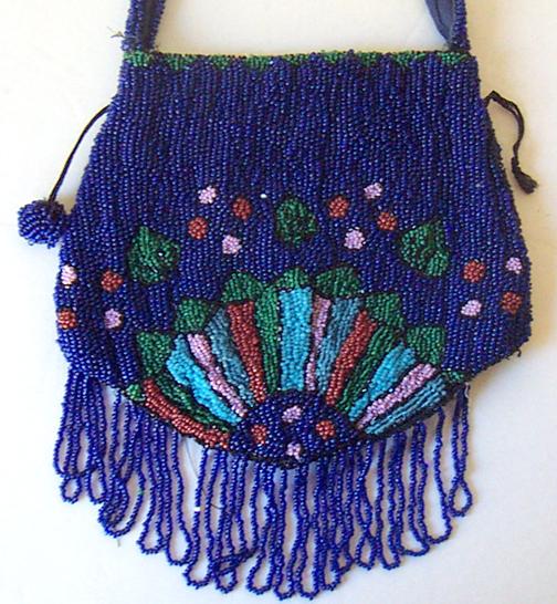 Beautiful Navy Blue Beaded Bag Made in Belgium Beautiful Navy Blue Beaded Bag Made in Belgium