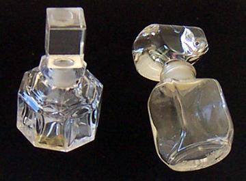 2 Vintage Crystal Perfume Bottles With Dobber And Stopper 2 Vintage Crystal Perfume Bottles With Dobber And Stopper