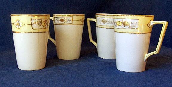 4 Hand Painted Nippon China Lemonade or Hot Chocolate Cups 4 Hand Painted Nippon China Lemonade or Hot Chocolate Cups