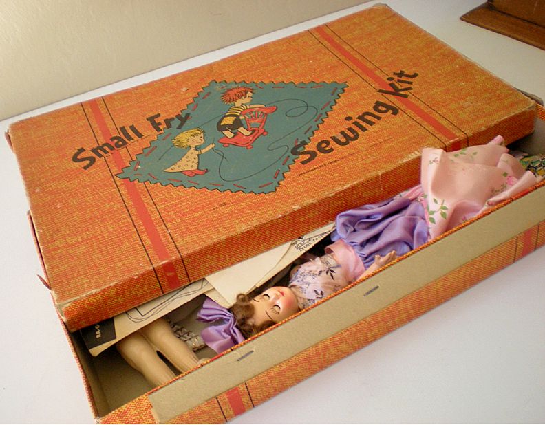 Vintage "Small Fry" Child's Sewing Kit With Dolls Vintage "Small Fry" Child's Sewing Kit With Dolls
