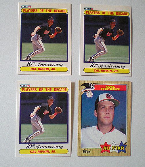  4 Vintage Cal Ripken Jr Baseball Cards 3 Error Cards From 