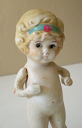 1920's Bisque Doll 4&1/2 Inch Cutie Pie 1920's Bisque Doll 4&1/2 Inch Cutie Pie