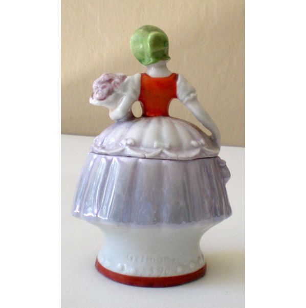 Vintage Lady Half Doll Style Powder Box Germany Vintage Lady Half Doll Style Powder Box Germany