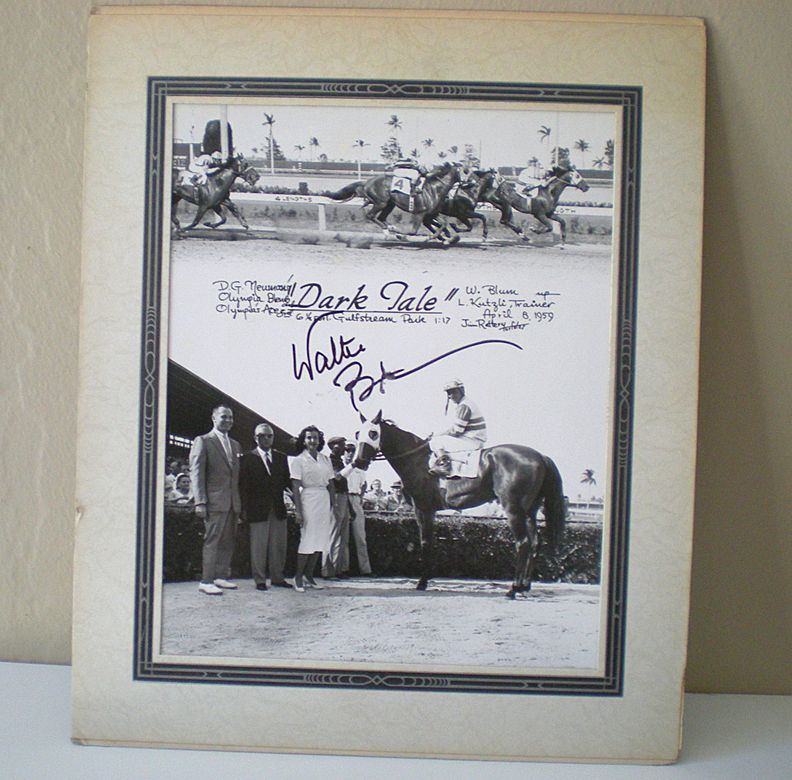 Original 1959 Race Track Photograph Signed By Jockey Original 1959 Race Track Photograph Signed By Jockey