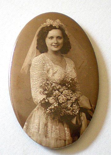 Vintage Pocket Mirror Real Photo Bride Vintage Pocket Mirror Real Photo Bride