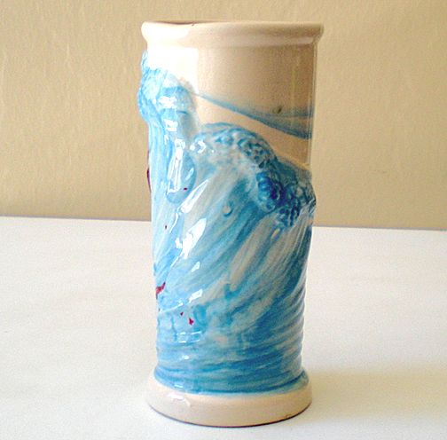 Vintage Surfing Hula Girl Drink Glass or Vase Vintage Surfing Hula Girl Drink Glass or Vase