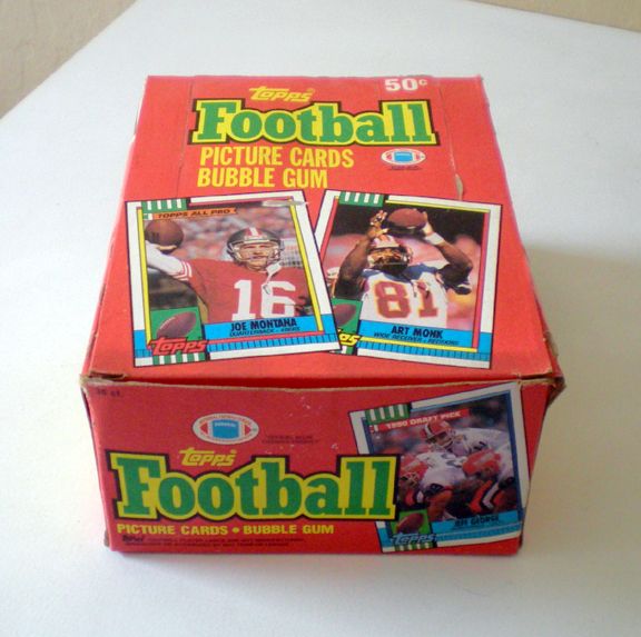 1990 Topps Football Cards Box 36 Wax Packs With Bubble Gum 1990 Topps Football Cards Box 36 Wax Packs With Bubble Gum