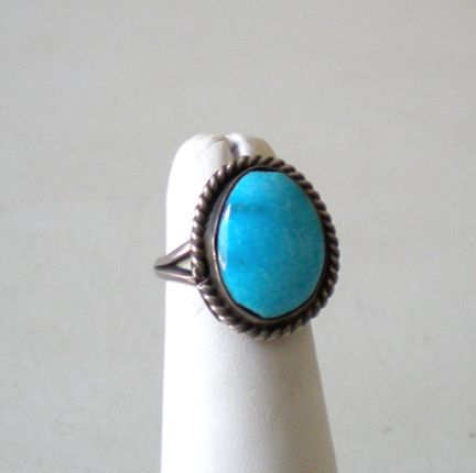 Vintage Ring Silver With Large Blue Stone Vintage Ring Silver With Large Blue Stone