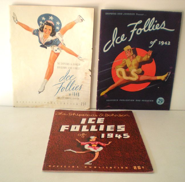 (3) 1940s Ice Follies Programs Great Advertising (3) 1940s Ice Follies Programs Great Advertising