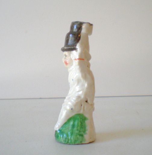Antique Porcelain Staffordshire Figural Whistle Antique Porcelain Staffordshire Figural Whistle