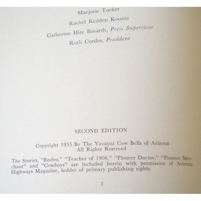 1955 HB Book Tales of Yavapai County Arizona 1955 HB Book Tales of Yavapai County Arizona