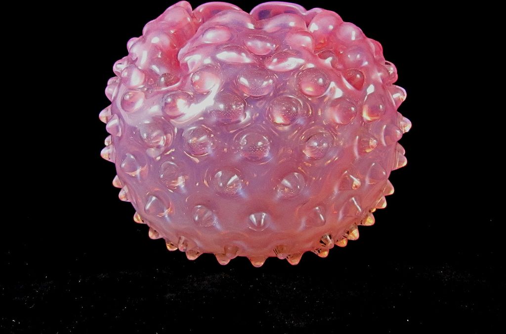 Vintage Pink Opalescent Hobnail Glass Bowl Vintage Pink Opalescent Hobnail Glass Bowl