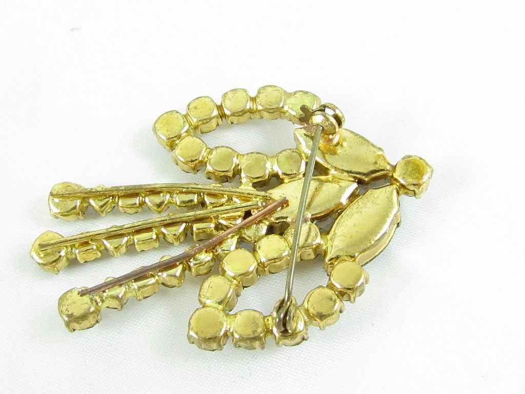 Vintage Black Diamond Rhinestone Brooch Pin Vintage Black Diamond Rhinestone Brooch Pin