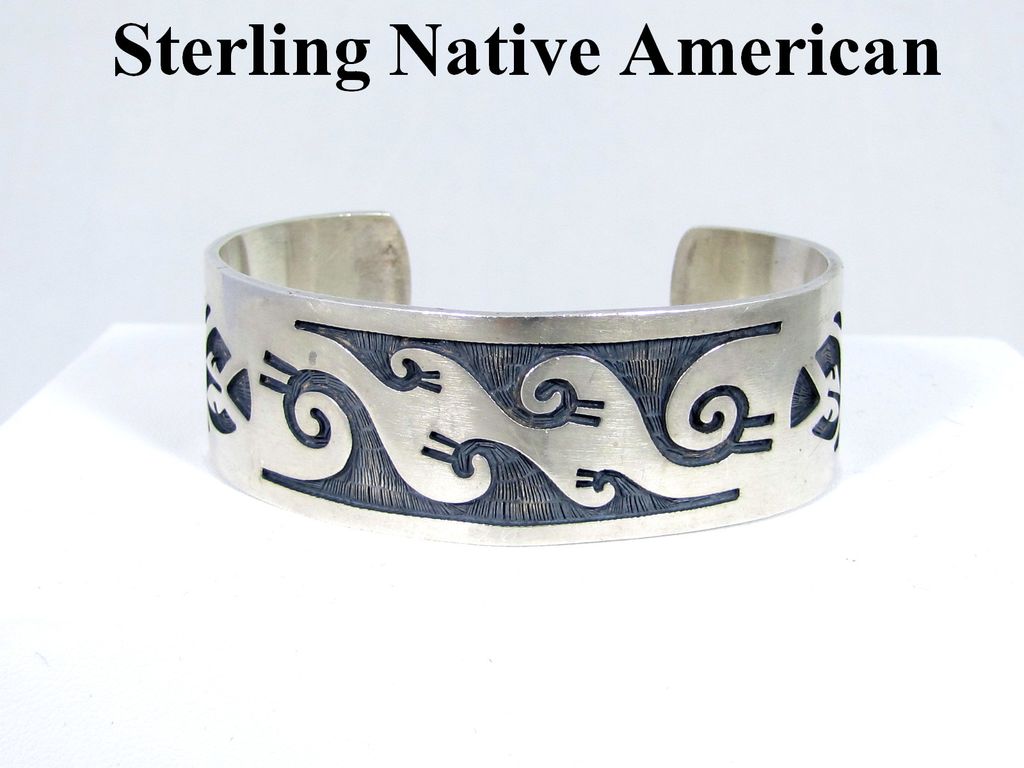 Fabulous Native American Bear Claw Sterling Bracelet Fabulous Native American Bear Claw Sterling Bracelet