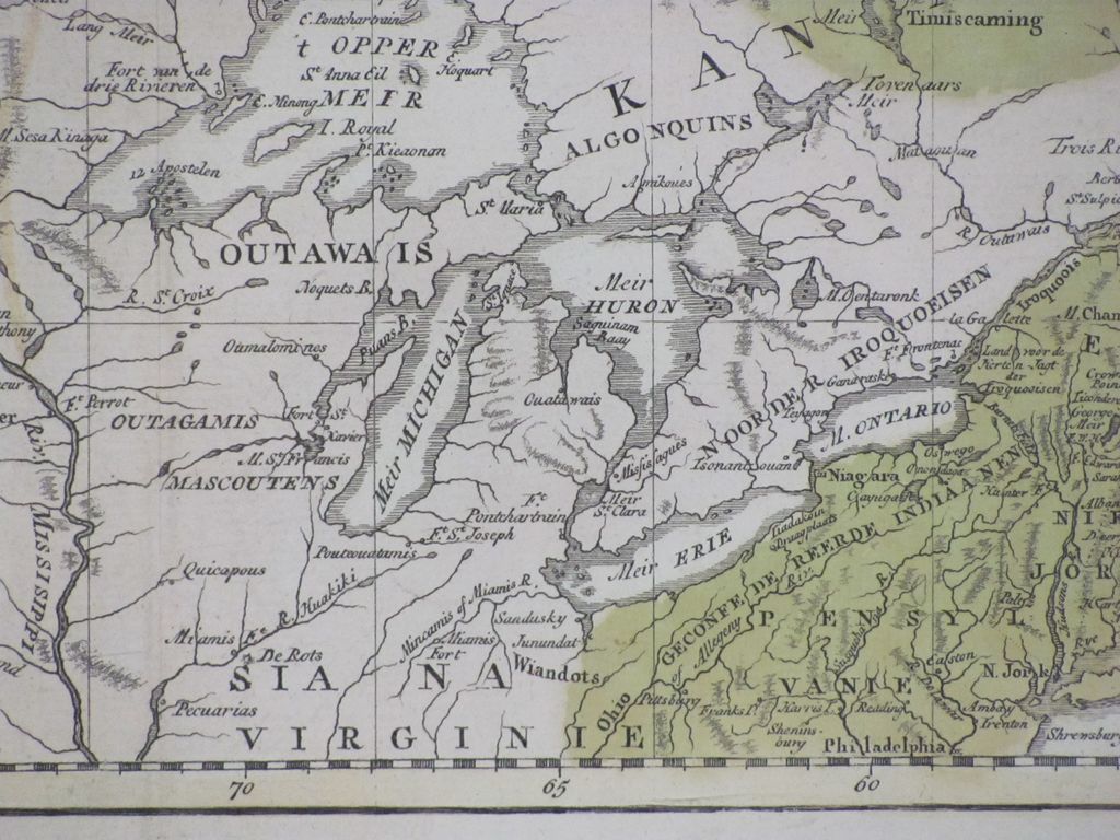 Beautiful Antique Map of Canada 1769 by Isaak Tirion Beautiful Antique Map of Canada 1769 by Isaak Tirion