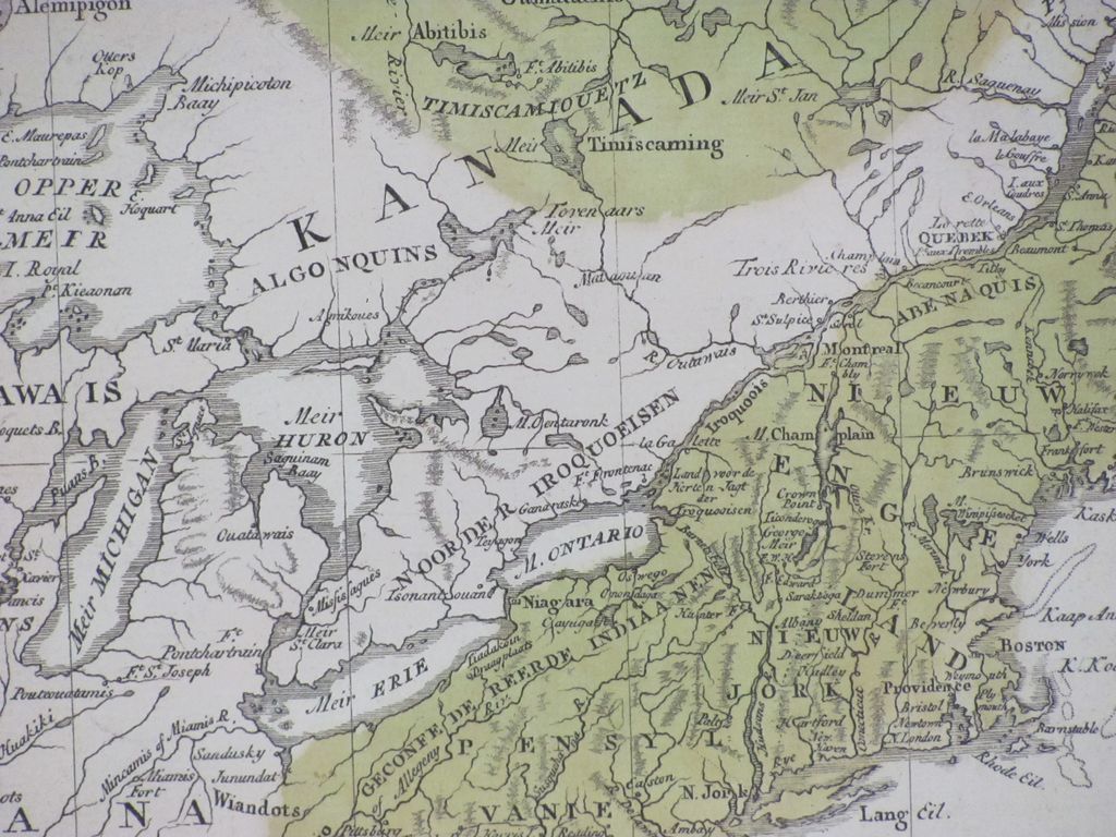 Beautiful Antique Map of Canada 1769 by Isaak Tirion Beautiful Antique Map of Canada 1769 by Isaak Tirion