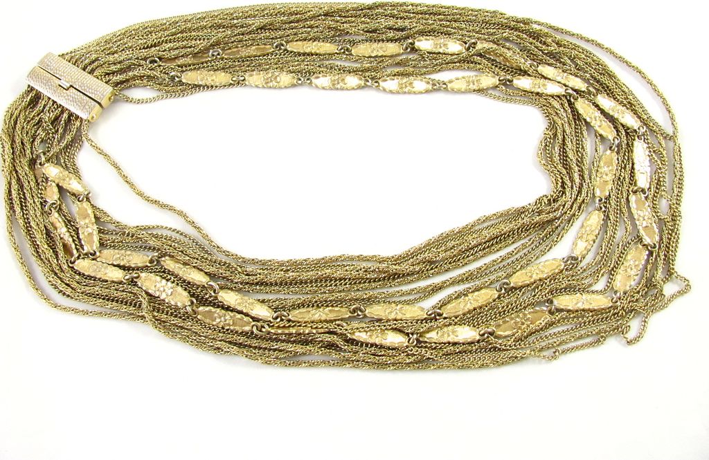 Grosse Germany 1960 Large Bib Necklace Gold-Tone Grosse Germany 1960 Large Bib Necklace Gold-Tone