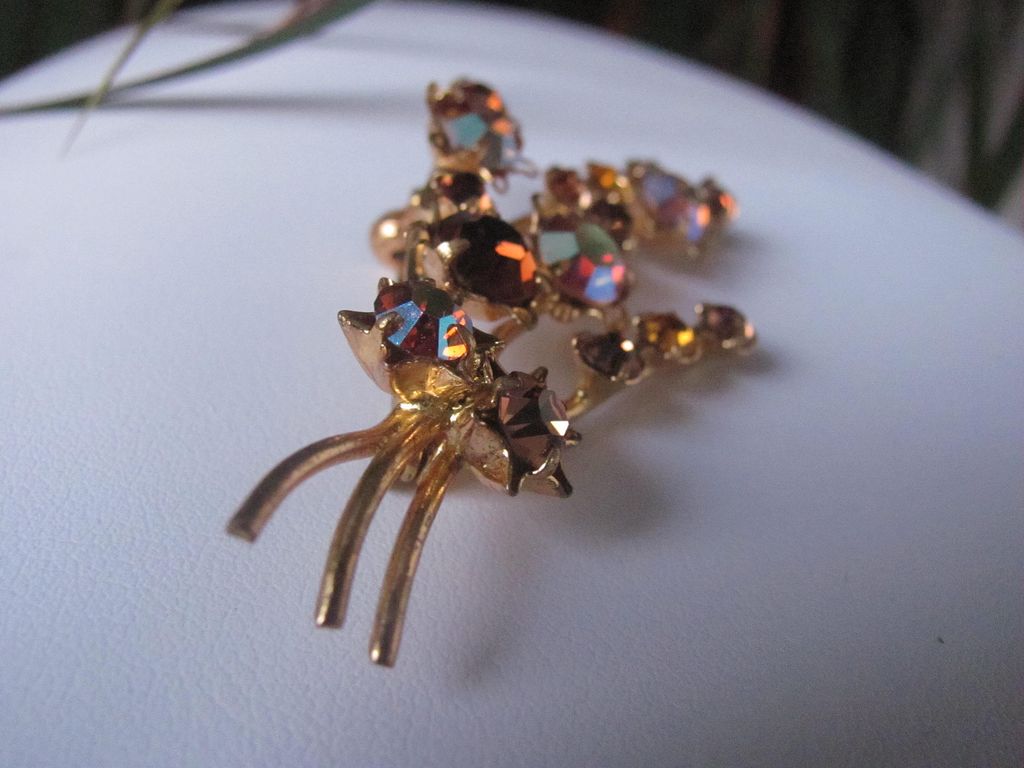 Vintage Austria Flower Bouquet AB Brooch Pin Vintage Austria Flower Bouquet AB Brooch Pin