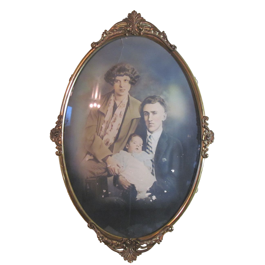 Antique Convex Bubble Glass in a lovely Metal Frame Antique Convex Bubble Glass in a lovely Metal Frame