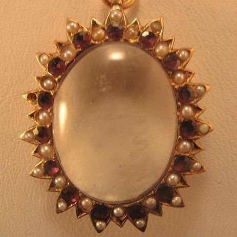 Georgian 12K Gold Memory Locket Seed Pearl & Amethyst Georgian 12K Gold Memory Locket Seed Pearl & Amethyst