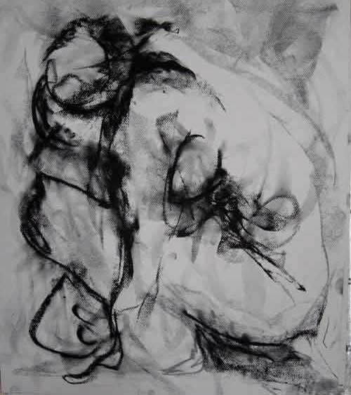 Female Nude Charcoal Drawing Large Abstract Art Female Nude Charcoal Drawing Large Abstract Art
