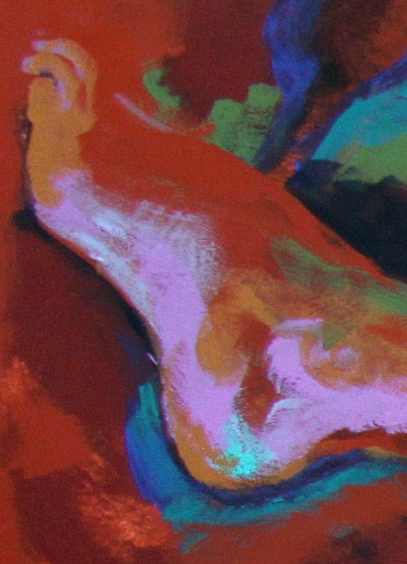 Rock Seated Female Nude Earthy Expression Original Acrylic Painting Rock Seated Female Nude Earthy Expression Original Acrylic Painting