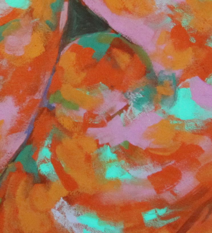 Rock Seated Female Nude Earthy Expression Original Acrylic Painting Rock Seated Female Nude Earthy Expression Original Acrylic Painting