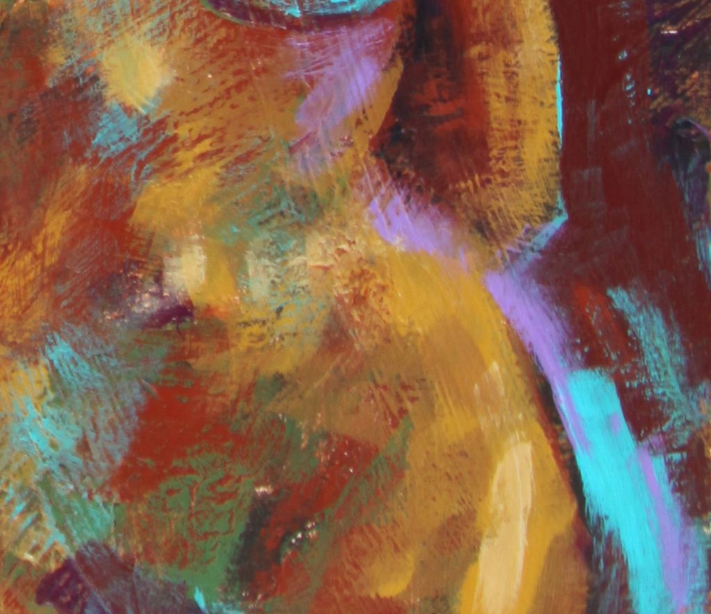 Two Female Nudes Acrylic Painting Earthy Expressionist Trops Two Female Nudes Acrylic Painting Earthy Expressionist Trops