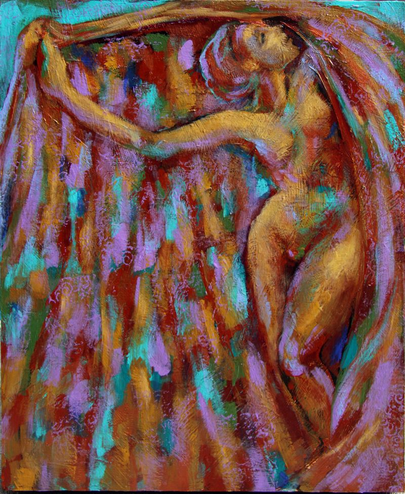 Female Nude Dancer Acrylic Painting Earthy Expressionist Trops Female Nude Dancer Acrylic Painting Earthy Expressionist Trops