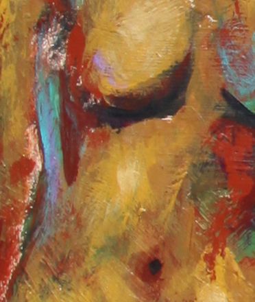 Two Female Nudes Acrylic Painting Earthy Expressionist Trops Two Female Nudes Acrylic Painting Earthy Expressionist Trops