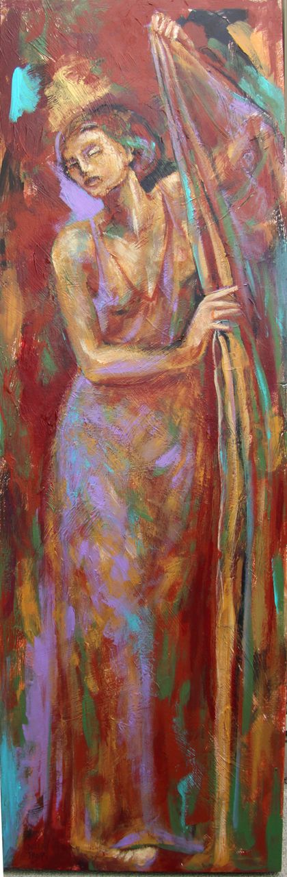 Female Dancer Acrylic Painting Earthy Expressionist Trops Female Dancer Acrylic Painting Earthy Expressionist Trops
