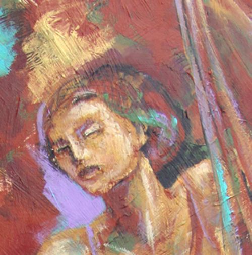 Female Dancer Acrylic Painting Earthy Expressionist Trops Female Dancer Acrylic Painting Earthy Expressionist Trops
