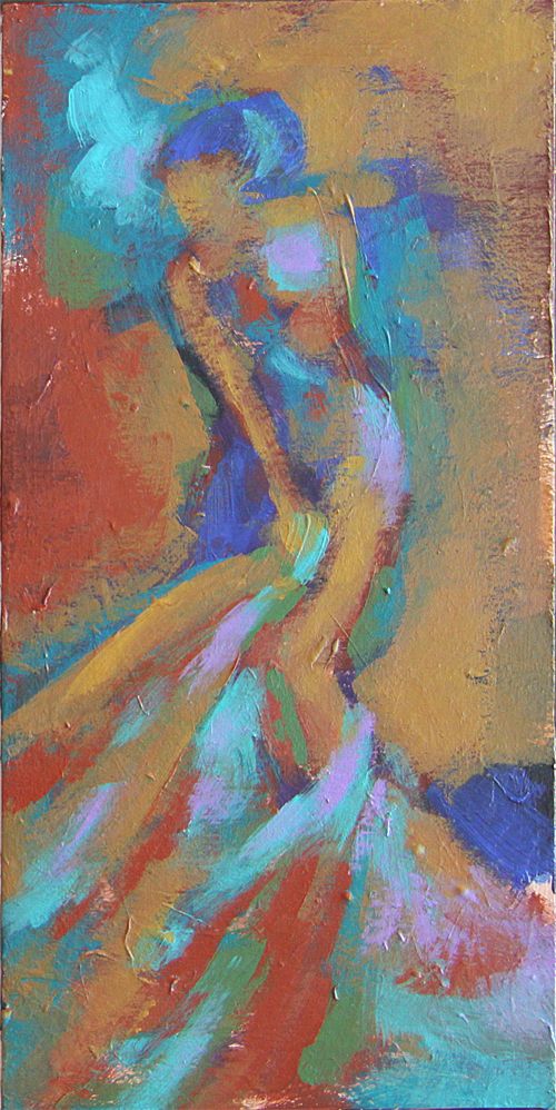Original Art Veil Scarf Female Nude 12" x 6" Dancer Acrylic Painting Julia Trops Original Art Veil Scarf Female Nude 12" x 6" Dancer Acrylic Painting Julia Trops
