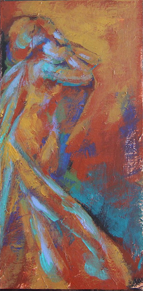 Original Art Veil Scarf Female Nude Dancer Acrylic Painting Julia Trops Original Art Veil Scarf Female Nude Dancer Acrylic Painting Julia Trops