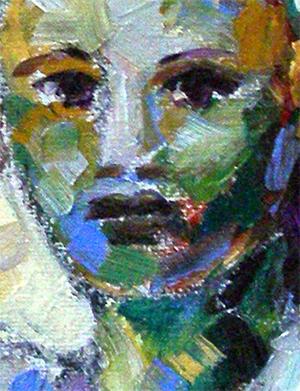 South African Botswana Female Traditional Expressive Oil Painting Canadian South African Botswana Female Traditional Expressive Oil Painting Canadian