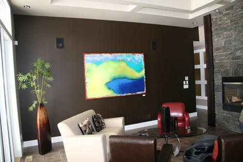 Abstract Art Landscape Mountain Tree Pond Lake Fantasy Dream Huge 4`x6` Canadian Artist Julia Trops Abstract Art Landscape Mountain Tree Pond Lake Fantasy Dream Huge 4`x6` Canadian Artist Julia Trops