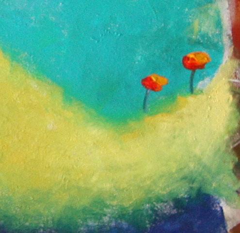 Abstract Art Landscape Mountain Tree Pond Lake Fantasy Dream Huge 4`x6` Canadian Artist Julia Trops Abstract Art Landscape Mountain Tree Pond Lake Fantasy Dream Huge 4`x6` Canadian Artist Julia Trops