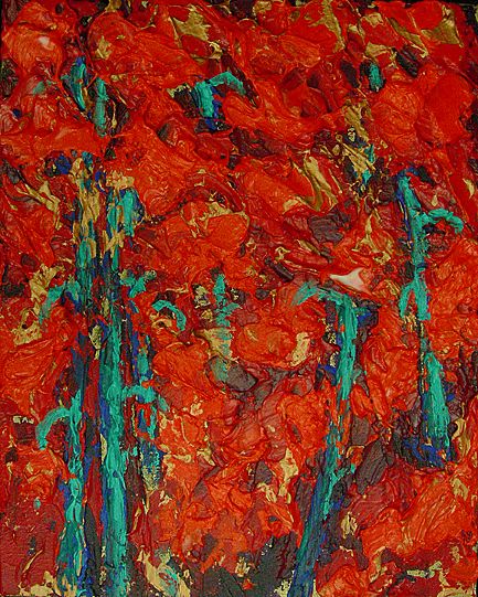 Flowers Surreal Dramatic Original Acrylic Painting Abstract Art Julia Trops Flowers Surreal Dramatic Original Acrylic Painting Abstract Art Julia Trops